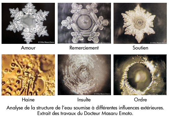 Photo de cristaux ayant recus differntes emotions