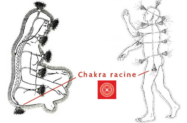 2 croquis désignants l'emplacement des chakras