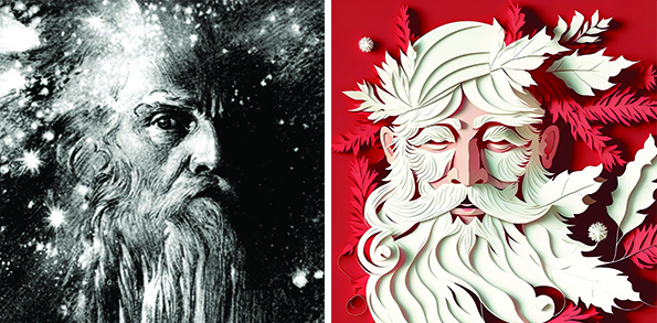 Illustrations d'Odin et du Père Noël